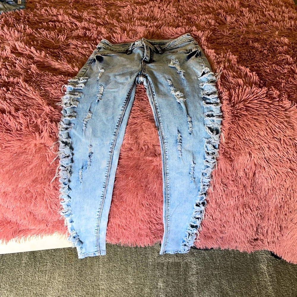 Ripped denim jeans